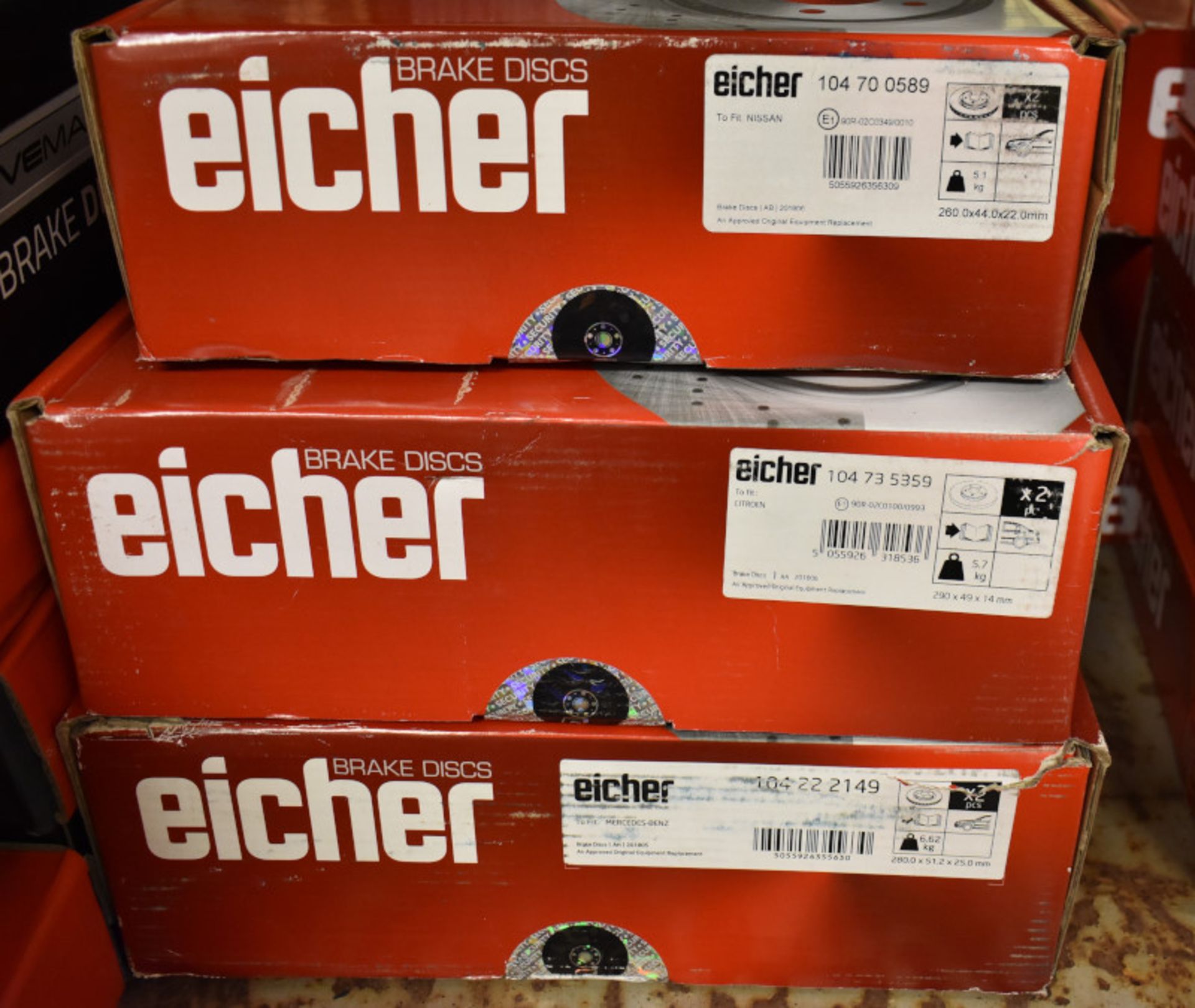 Various Brake Disc Sets - Eicher, Don - please see pictures for examples of make and model - Image 8 of 9