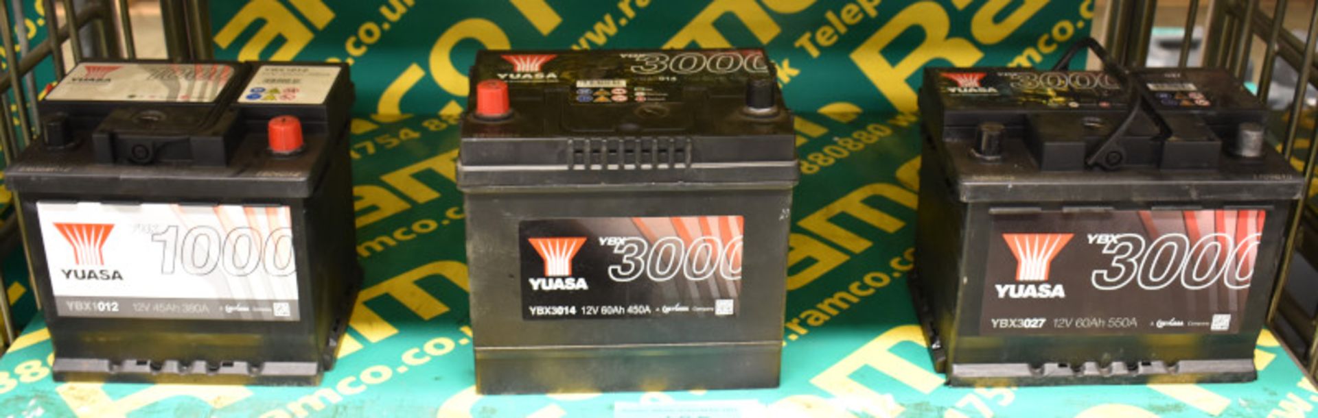 Yuasa YBX3027 12v 60Ah 550A, Yuasa YBX3014 12v 60Ah 450A & Yuasa YBX1012 12v 45Ah 380A Batteries