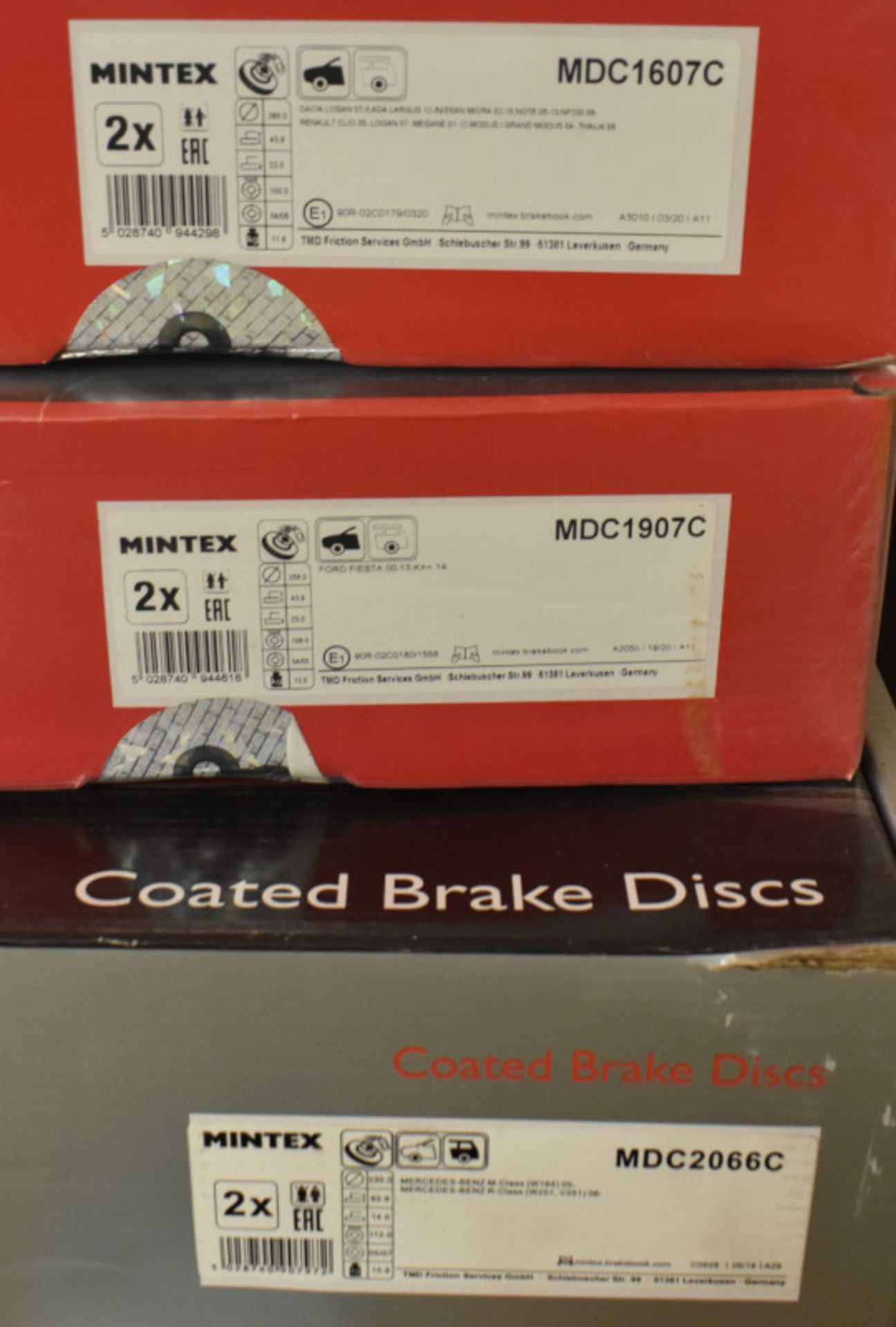 6x Mintex Brake Disc Sets (4x Coated) - please see pictures for examples of make and models - Image 2 of 3