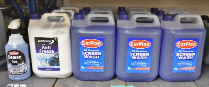 Winter Fluid assortment - 9x Carplan Screen Wash 5L Bottles, 3x Autochem Antifreeze & more