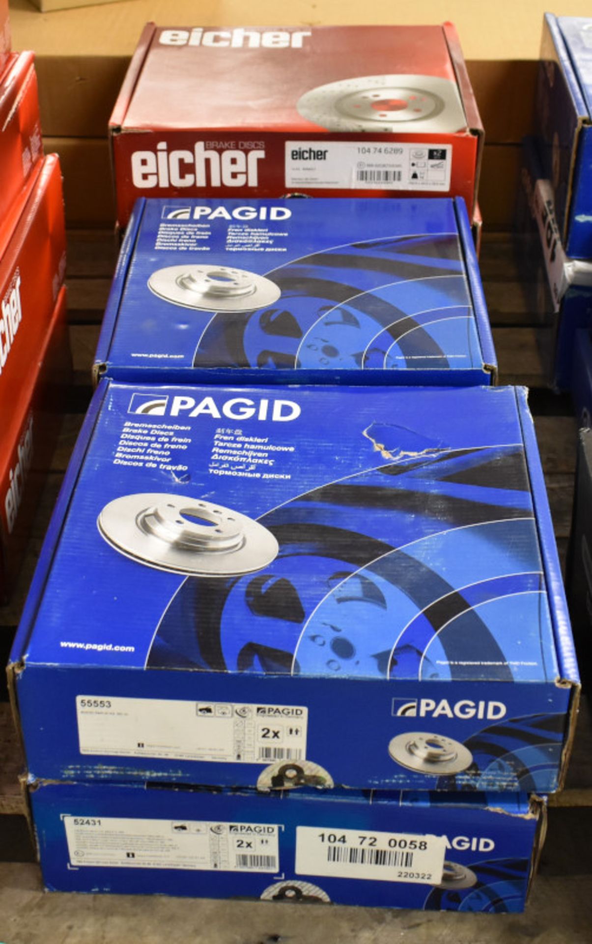 4x Pagid & 2x Eicher Brake Disc Sets - please see pictures for examples of make and models