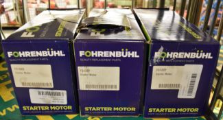 3x Fohrenbuhl Starter Motors - please see pictures for examples of make and model numbers