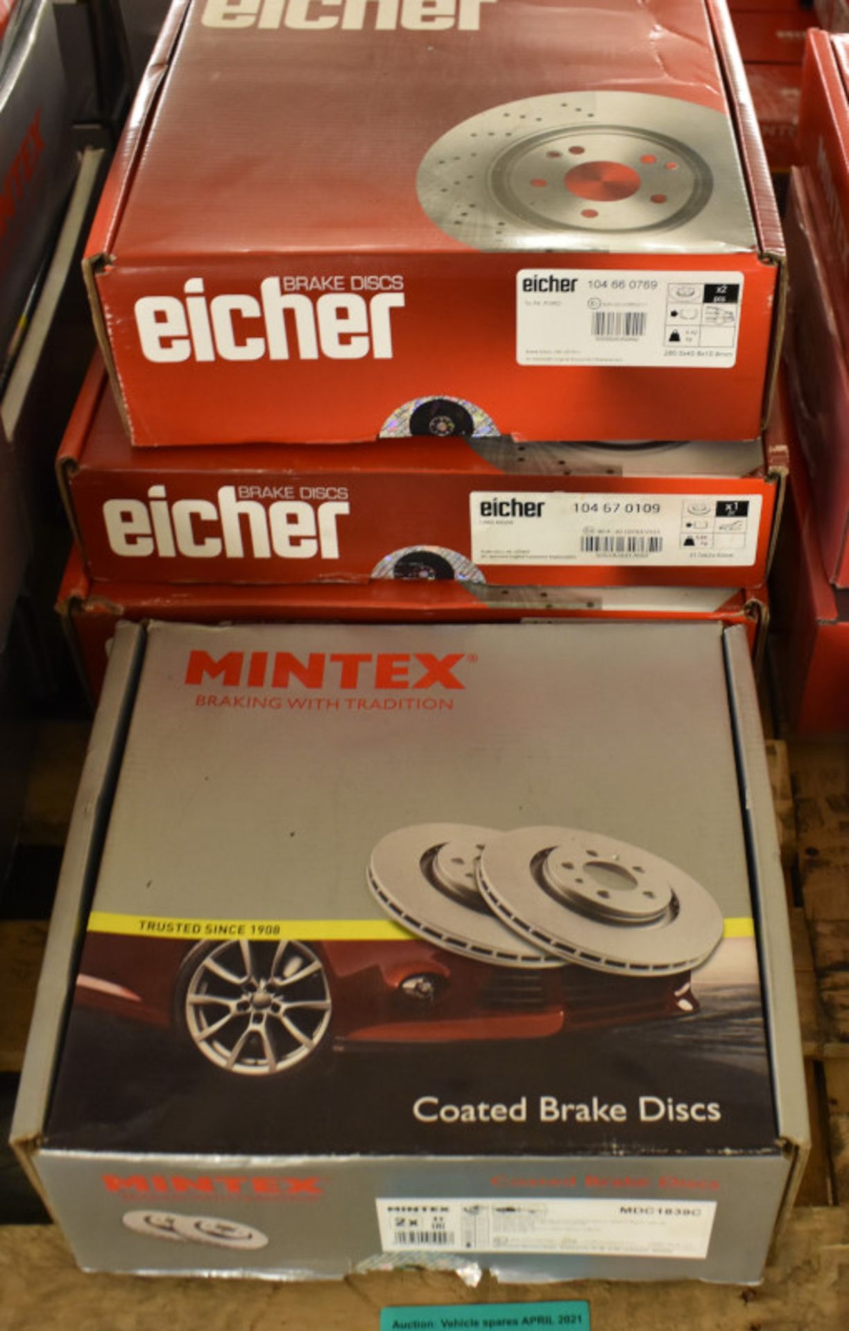 3x Eicher & 1x Mintex Brake Disc Sets - please see pictures for examples of make and model