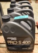 4x Unipart Pro S 400 Premium Performance Synthetic Motor Oil - 5W/40 - 5L