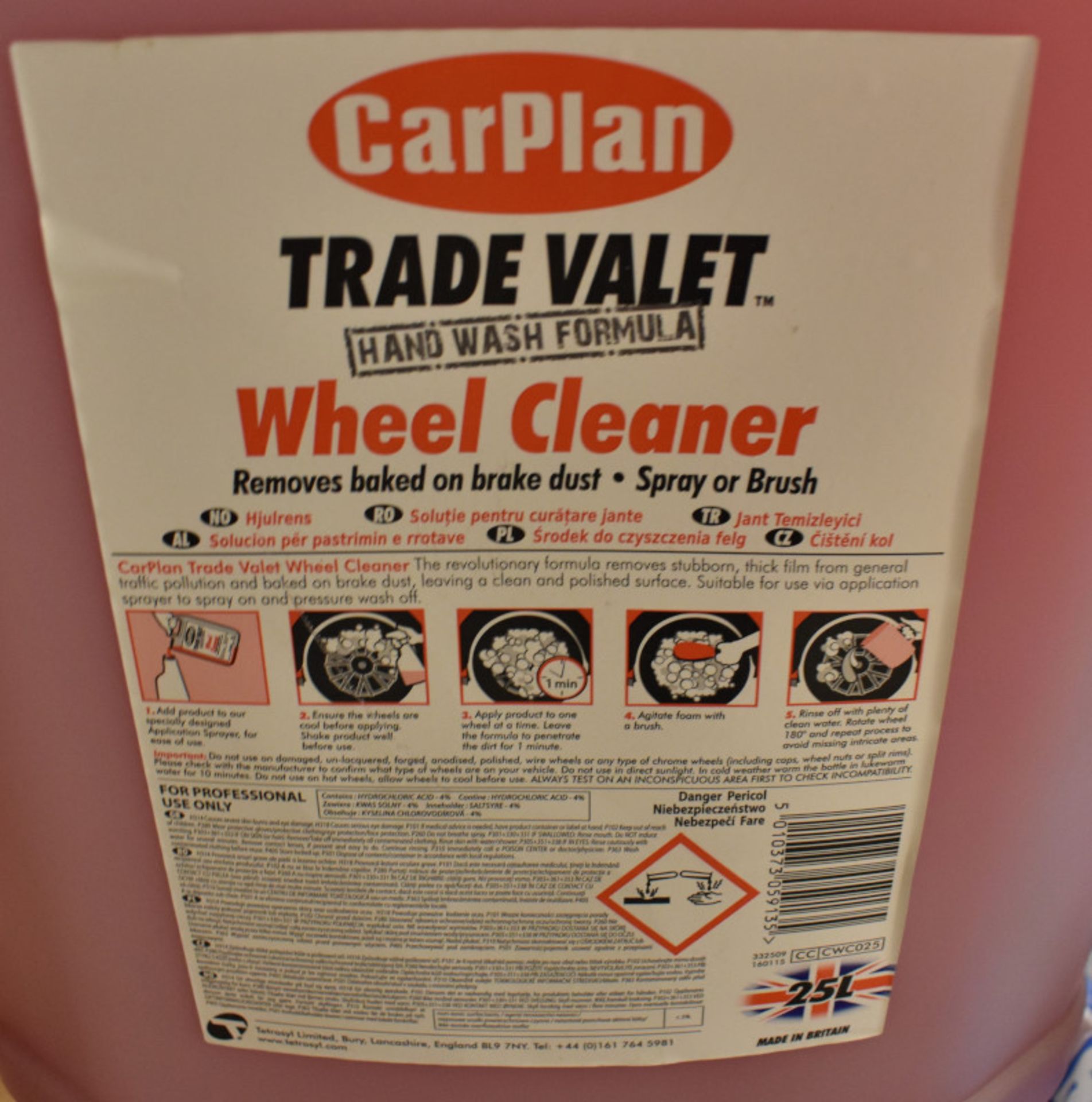 2x Carplan Trade Valet Wheel Cleaner 25L & 1x Carplan Hi-foam Wash 25L - Image 2 of 3