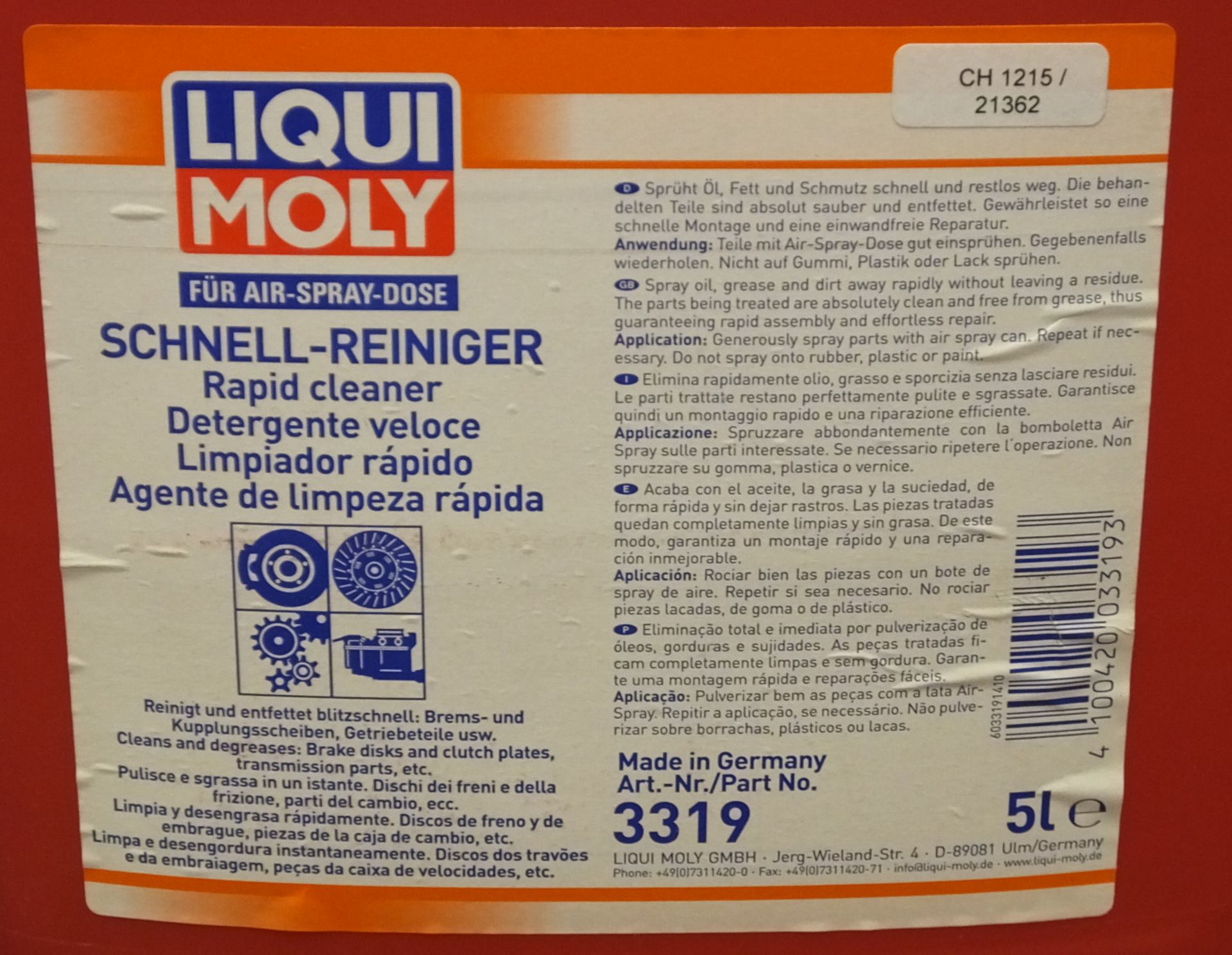 4x Liqui Moly Rapid Cleaner - 5L - Image 2 of 2