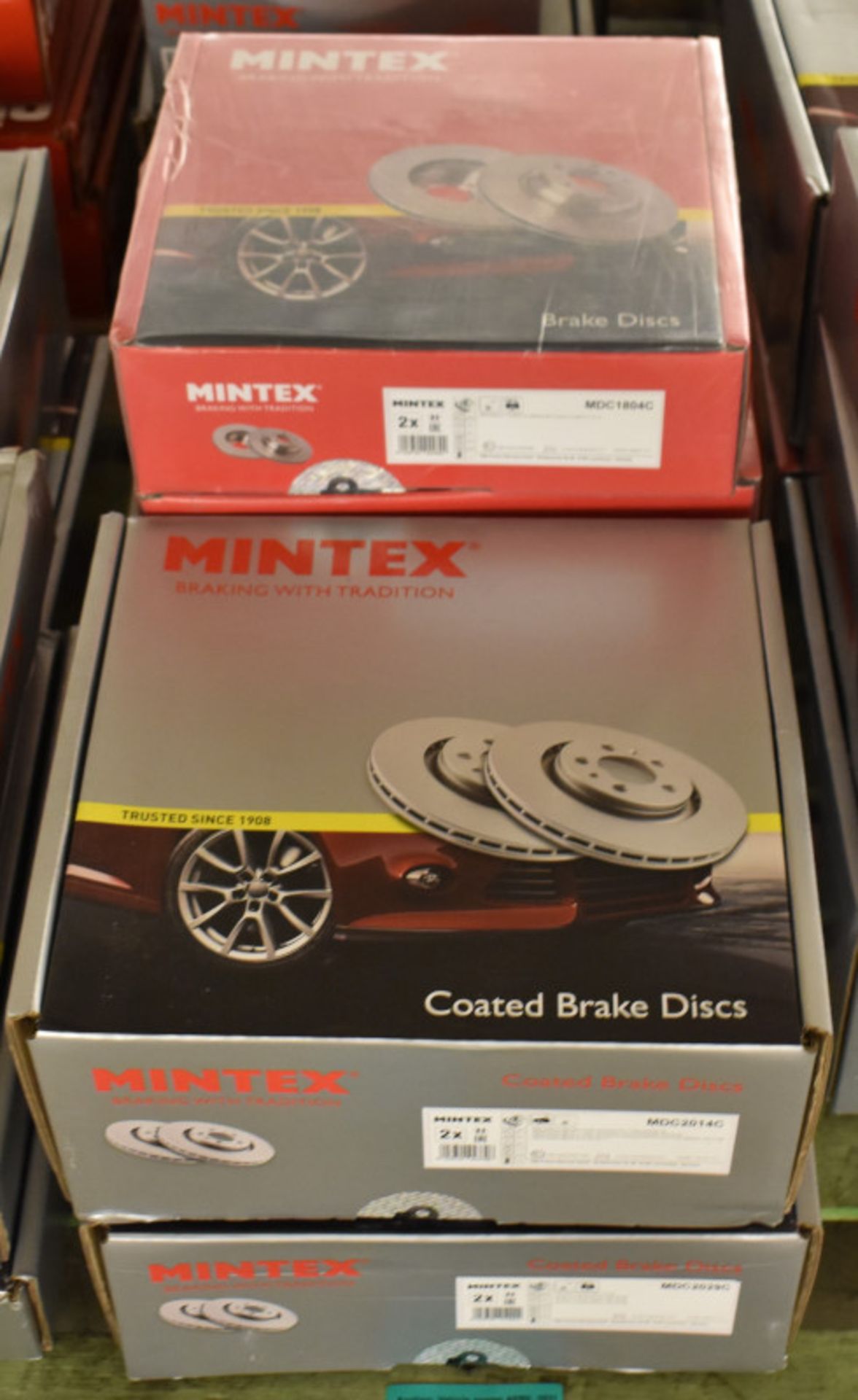 6x Mintex Brake Disc Sets (4x Coated) - please see pictures for examples of make and model