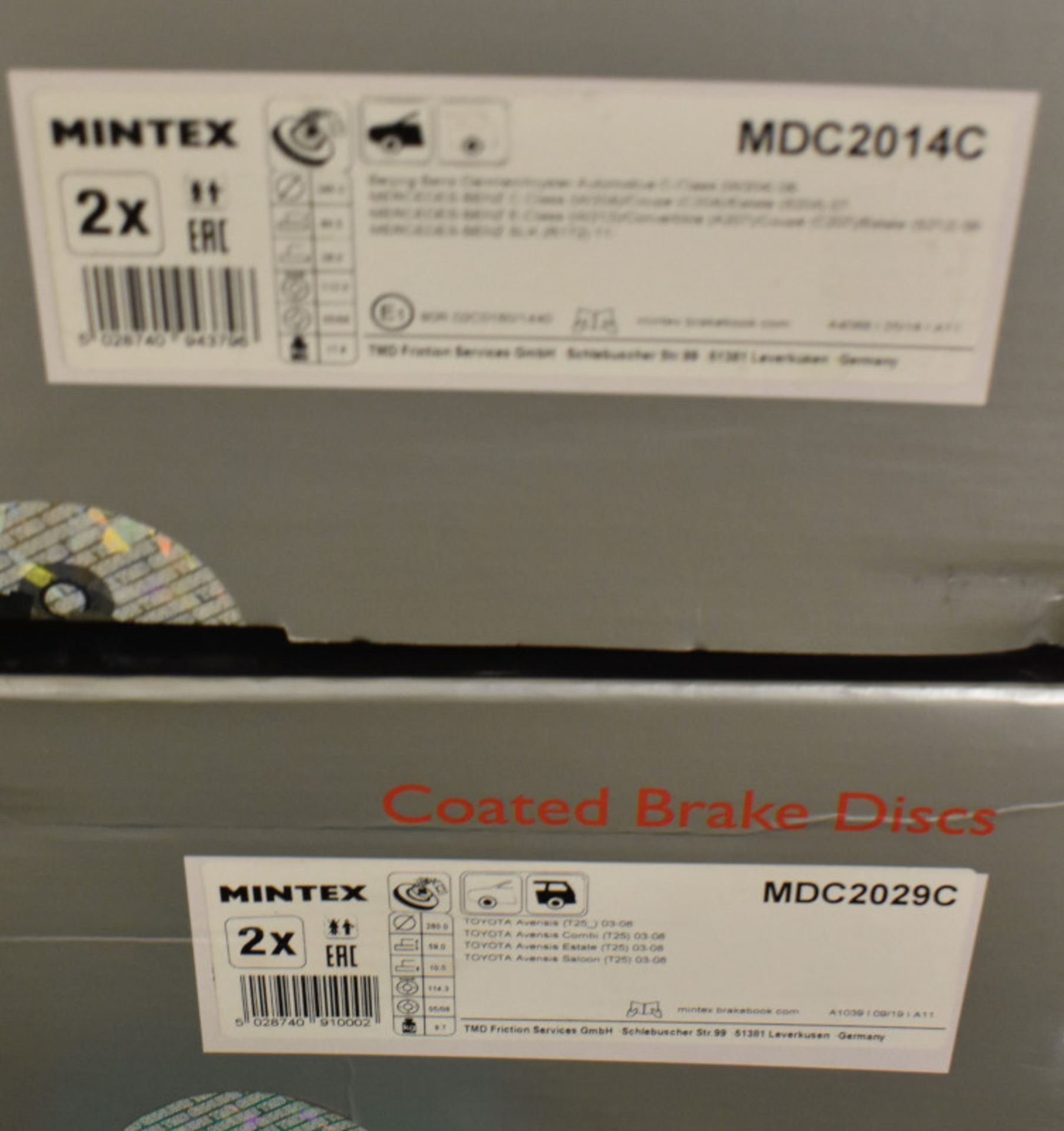 6x Mintex Brake Disc Sets (4x Coated) - please see pictures for examples of make and model - Image 2 of 3