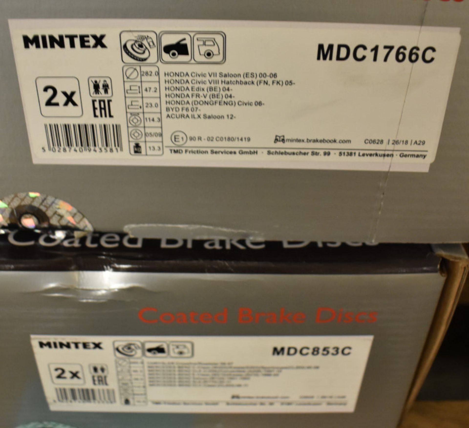 6x Mintex Coated Brake Disc Sets - please see pictures for examples of make and model numbers - Image 2 of 3