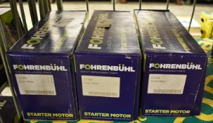 3x Fohrenbuhl Starter Motors - please see pictures for examples of make and model numbers