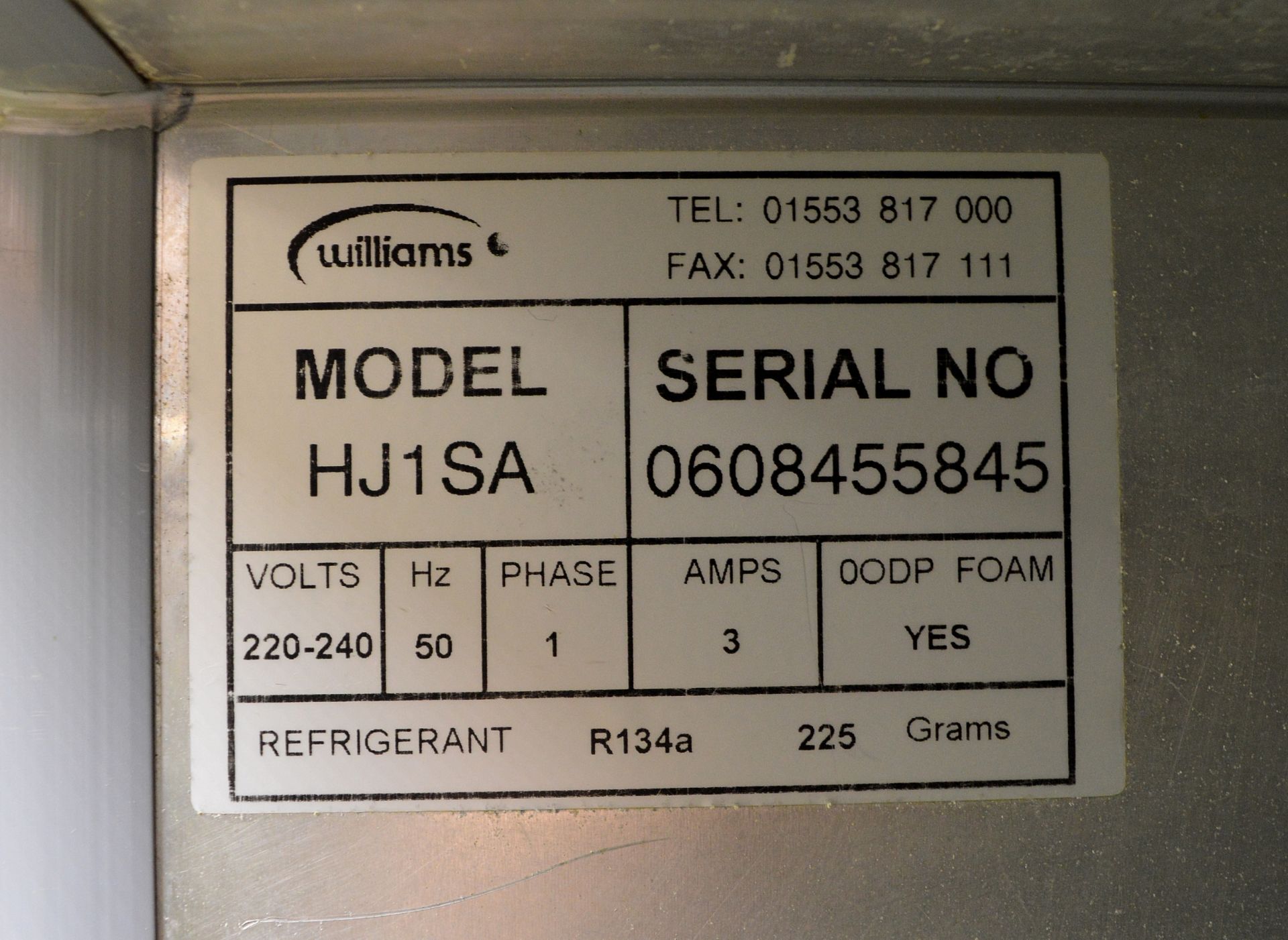 Williams HJ1SA Single Door Upright Fridge, single phase electric - Image 5 of 7