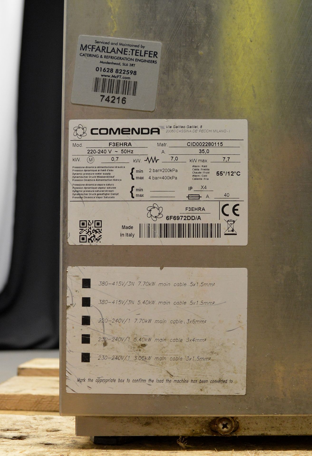 Comenda F3EHRA Glasswasher, 3 phase electric - Image 7 of 8