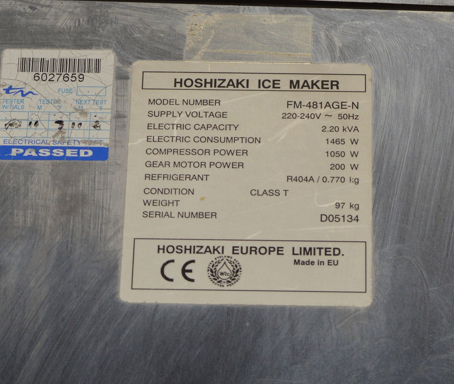 Hoshizaki FM-481AGE-N Ice Maker with Ice Holder, single phase electric - Image 8 of 8