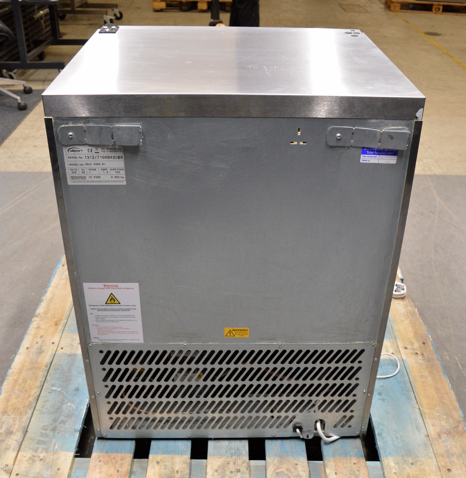 Williams H5UC R290 R1 Stainless Steel Undercounter Fridge, single phase electric - Image 7 of 8