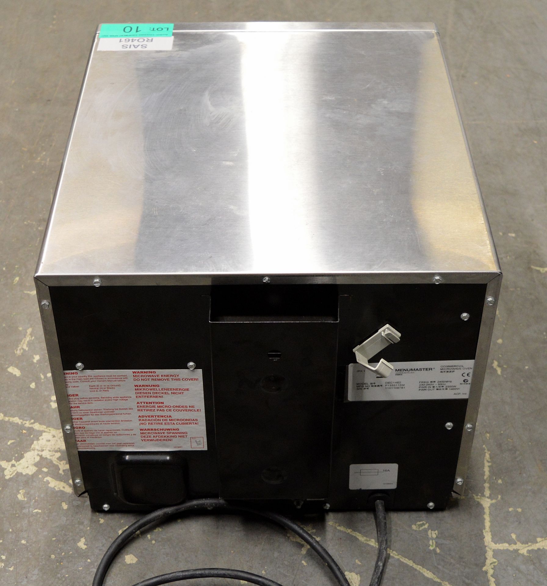 Menumaster DEC14E2 1400W Commercial Microwave, single phase electric - Image 5 of 6