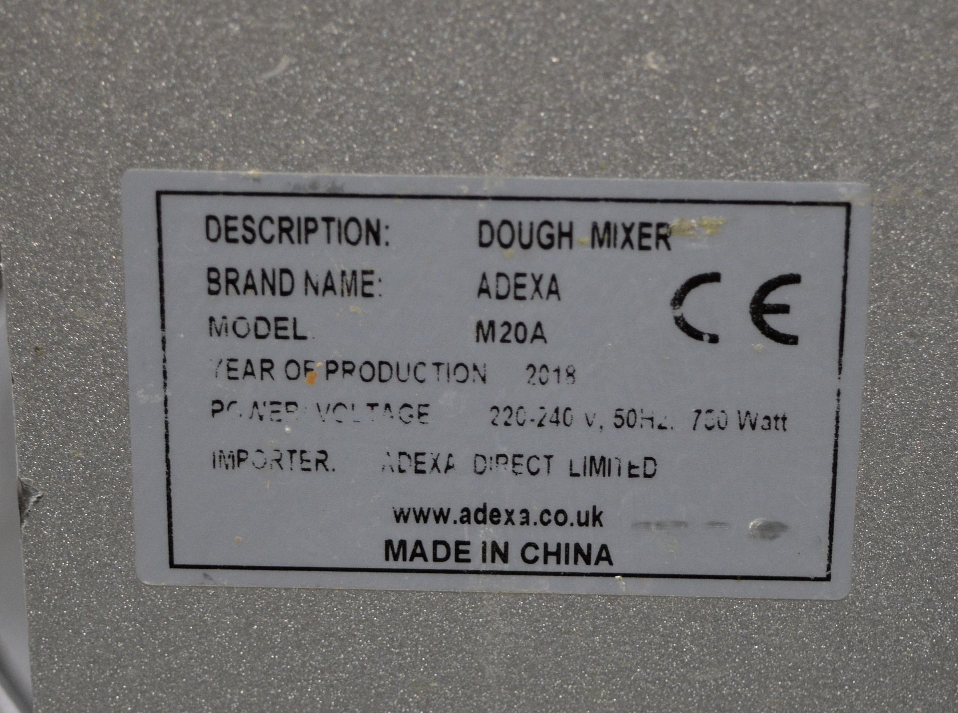Adexa M20A Dough Mixer with Stand, single phase electric - Image 9 of 10