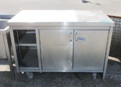 Catering Cupboard with 2 Draws and 1 Side Cabinet - W 1300mm x D 700mm x H 870mm