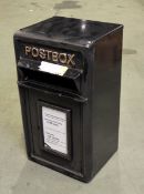 Replica cast post box - black - medium