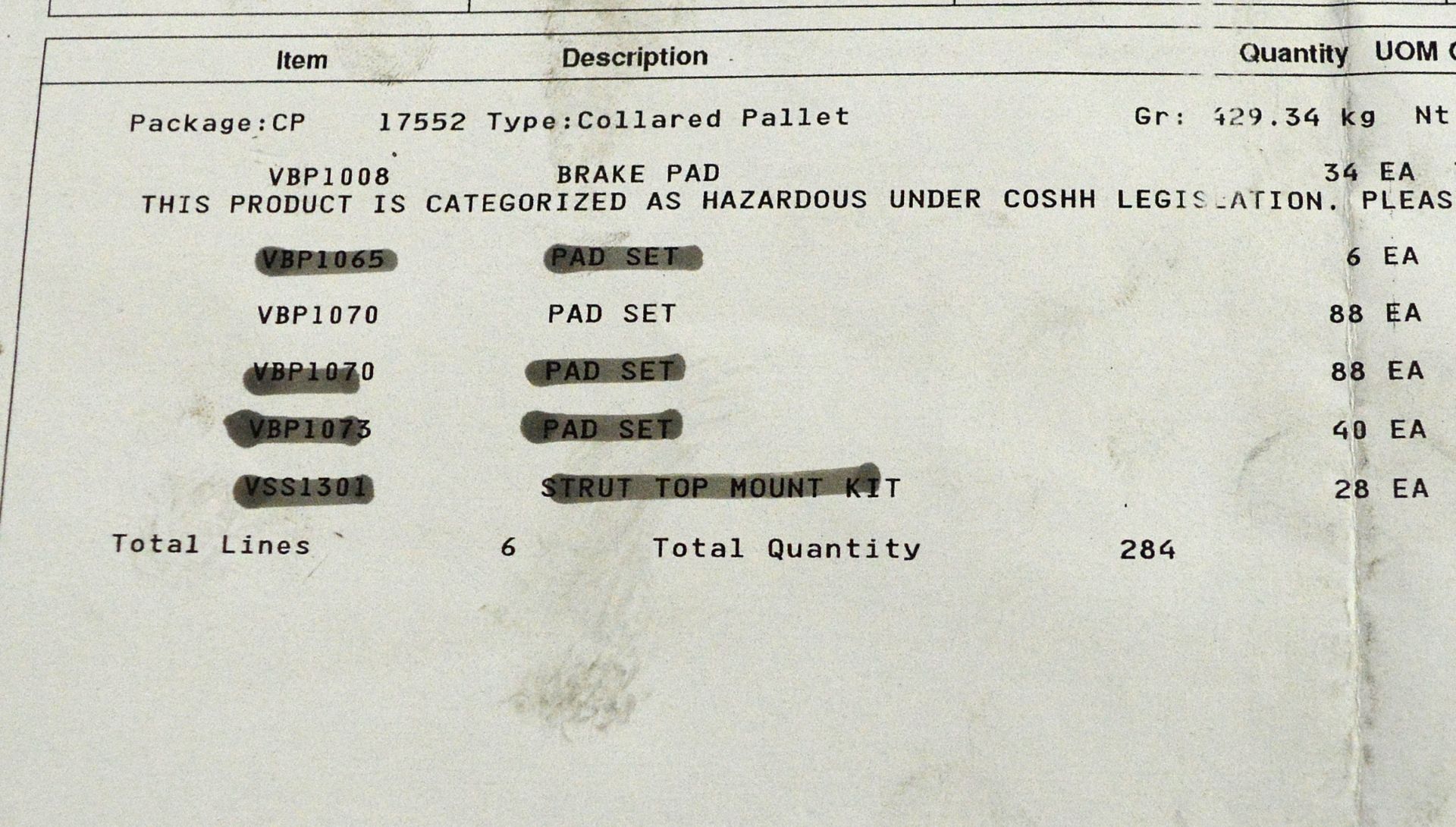 Vehicle parts - Multipart brake pad sets VBP1070, Brake pad sets - see picture for itinera - Image 8 of 8