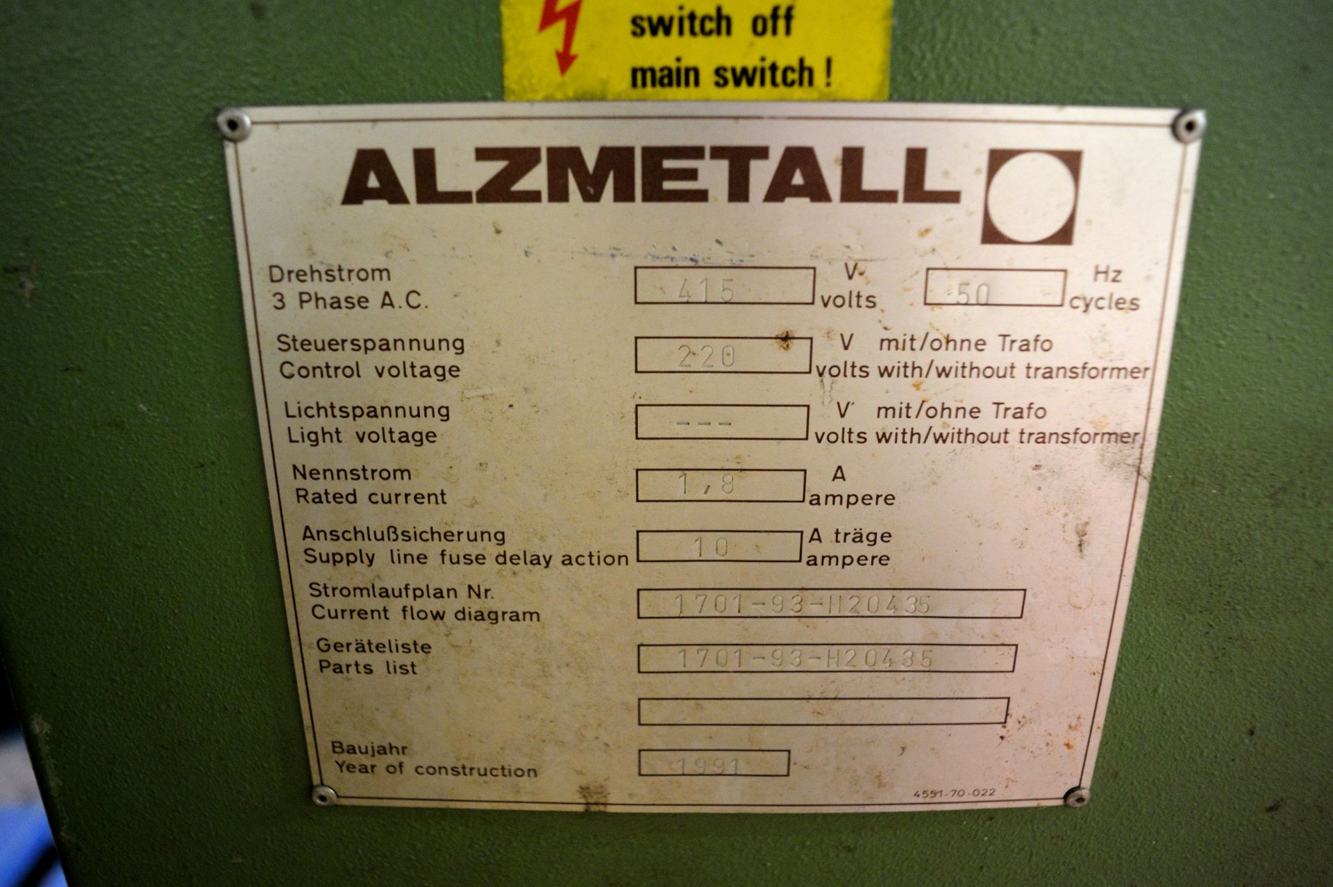 Alzmetall Bench Piller Drill - L370 x W800 x H1000mm - Image 5 of 5