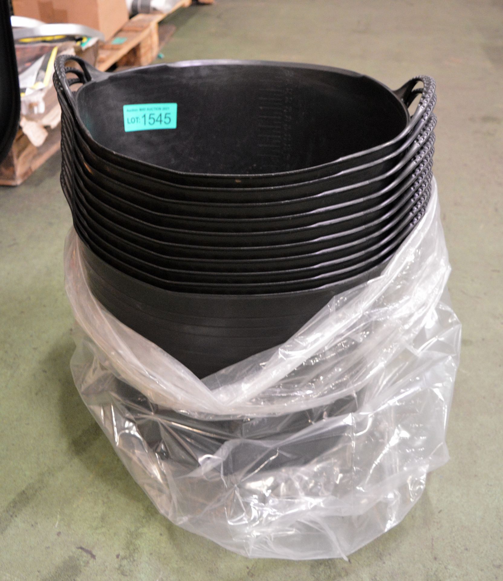 10x Black Plastic Flexible Tubs