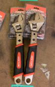 2x Dekton 12 inch Adjustable Wrenches