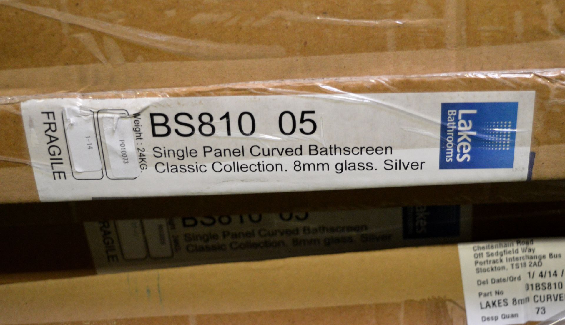 10x ALLCLEAR Single Panel Curved Bathscreens - 8mm Glass Silver - Image 4 of 4
