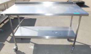 Stainless steel Mobile Preparation Table L 1500mm x W 750mm x H 1300mm