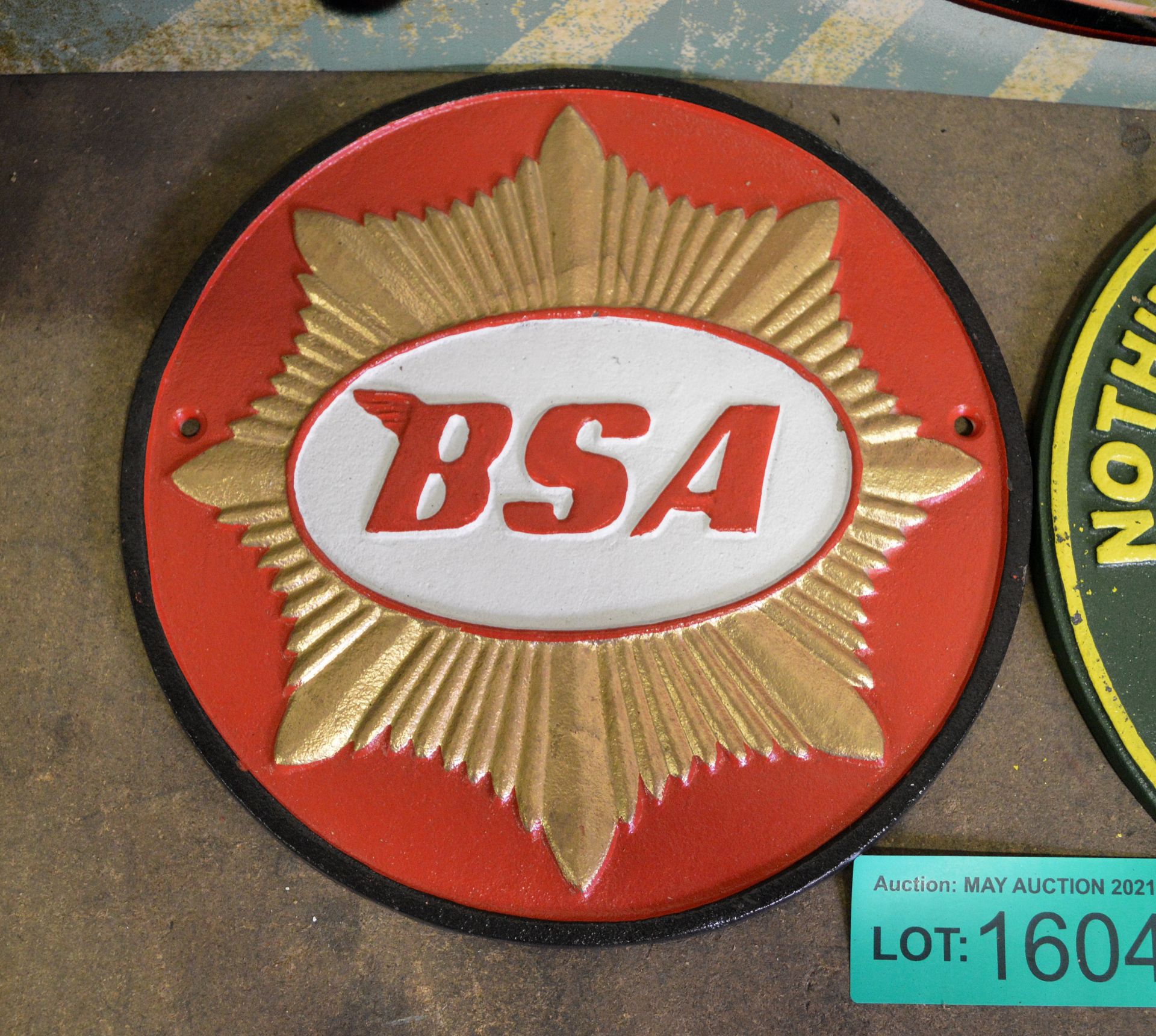 2x Cast signs - 24cm diameter - John Deere, BSA - Image 2 of 3