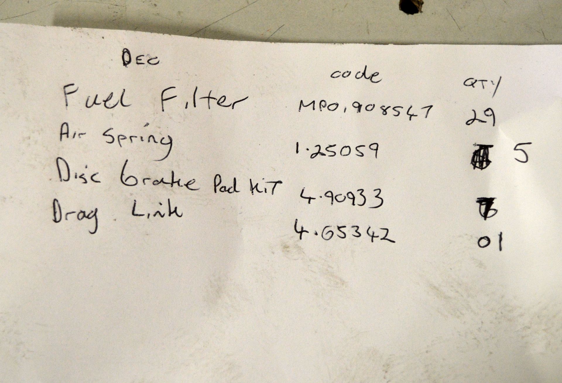 Vehicle parts - air spring, fule filter, disc brake pad kit, drag link - see picture for i - Image 8 of 8