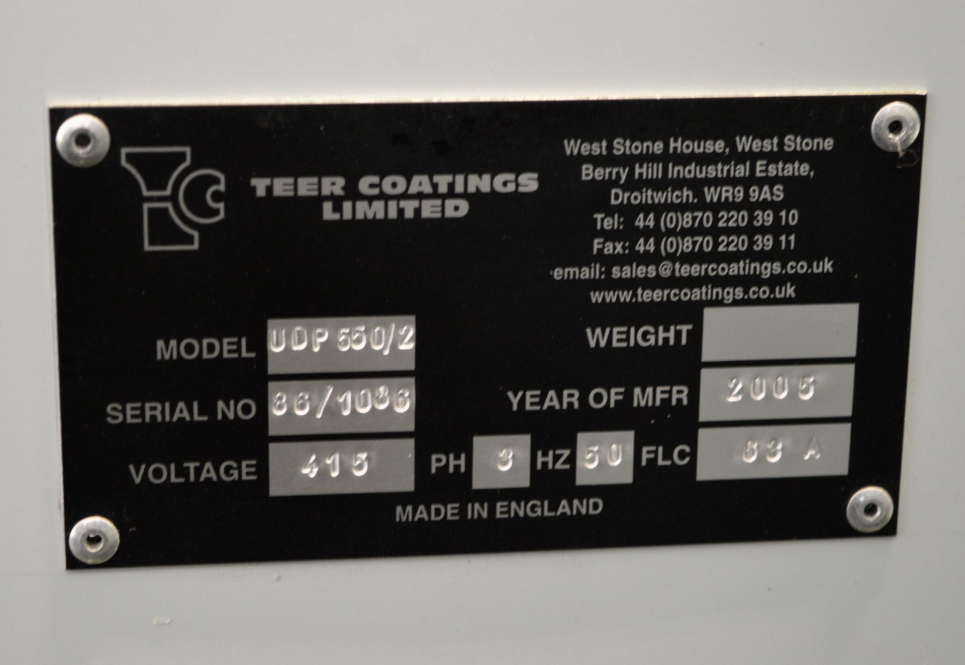 T.C.L. Teer Coating Rig With Control Unit - Image 11 of 24