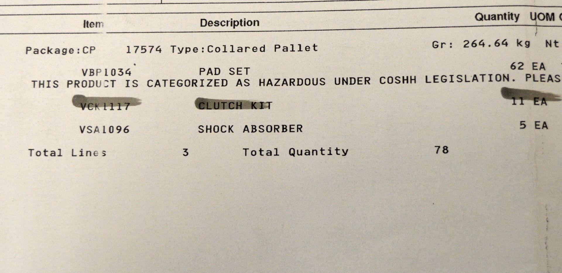 Vehicle parts - Pad Sets and Multipart shock absorbers VBP1034 - see picture for itinerary - Image 4 of 4