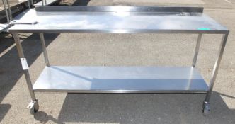 Stainless steel Mobile Preparation Table L 1800mm x W 600mm x H 950mm