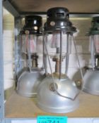 2x Kerosine tilley lamps - sliver base, black top