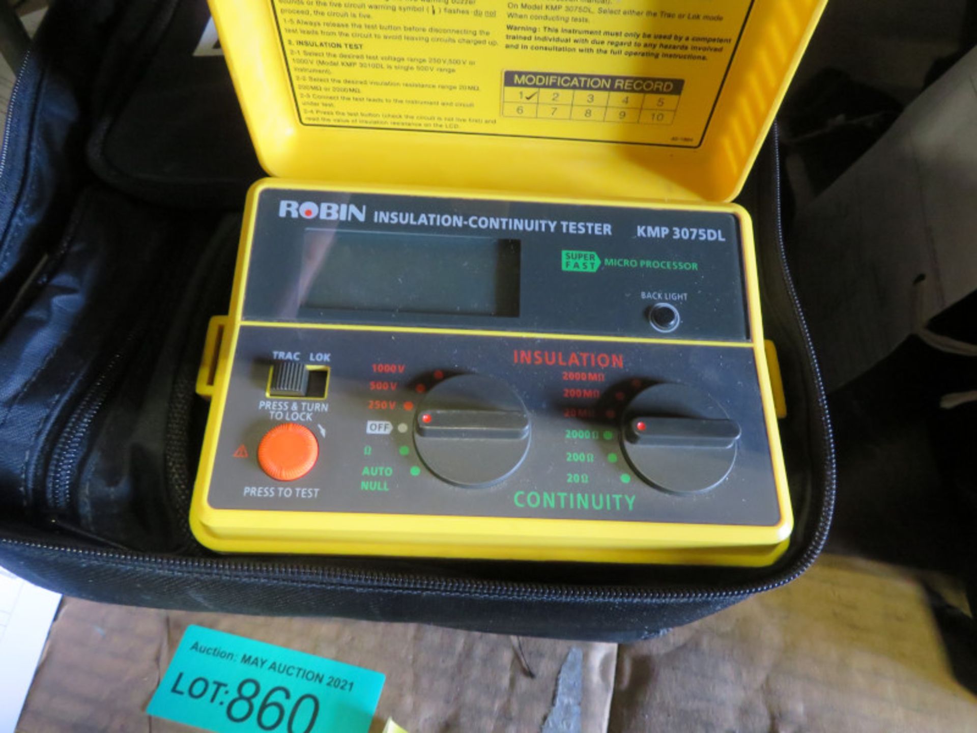 2x Robin KMP 3075 DCL Continuity And Insulation GP testers - Image 2 of 3