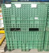 2x Plastic pallets - 1200 x 1100 x 750 - no lids