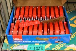 24x Hilka Plastic Handle Wire Brushes
