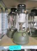 2x Kerosine tilley lamps - green base, green top