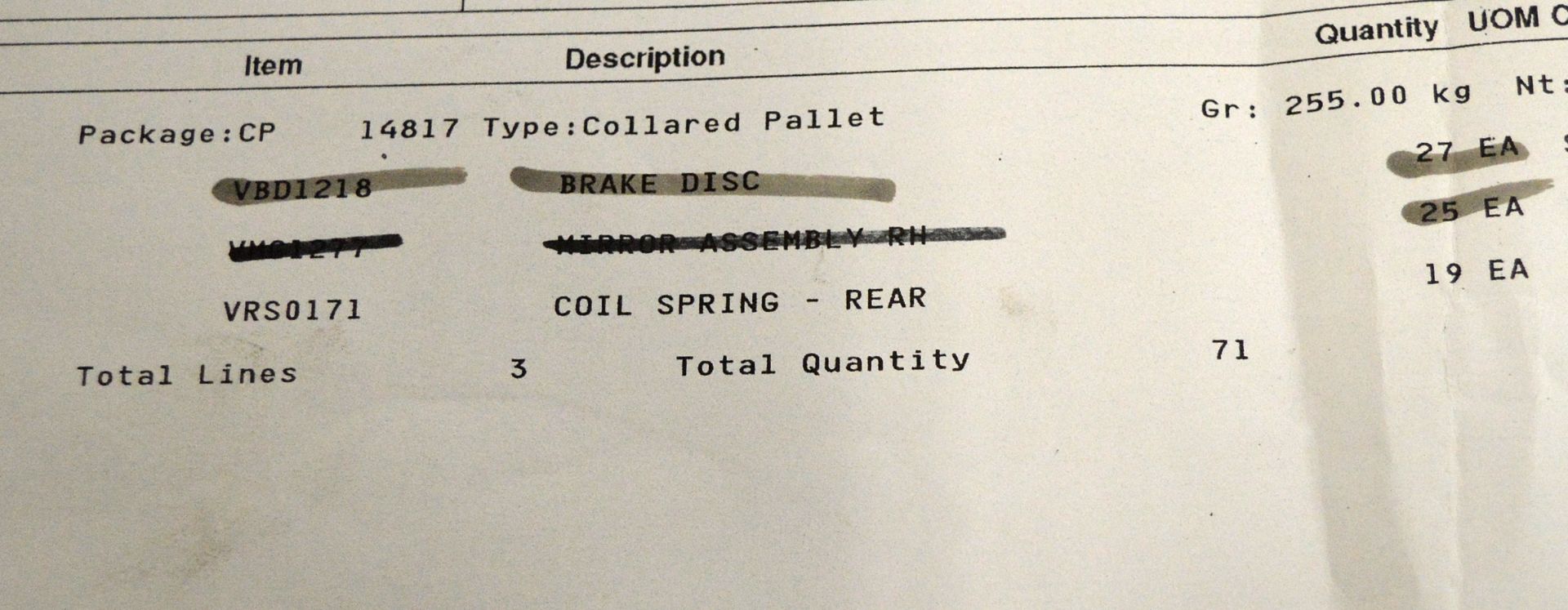 Vehicle parts - rear coil springs - see picture for itinerary for model numbers and quanti - Image 4 of 4