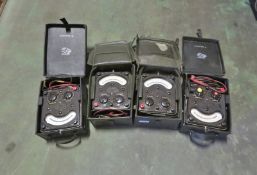 4x AvoMeter Multimeters with cases