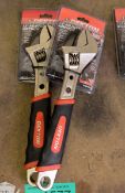 2x Dekton 12 inch Adjustable Wrenches