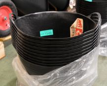 10x Black Plastic Flexible Tubs