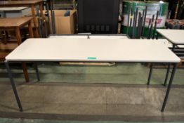 4x Light Grey Formica Top Dining Tables - L1830 x W690 x H730mm