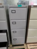 4-Drawer Metal Grey Filing Cabinet - L470 x W620 x H1320mm
