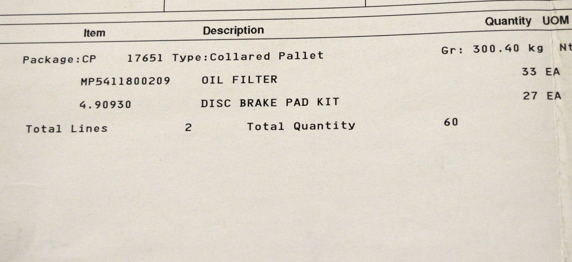 Vehicle parts - oil filters, brake disc pad kits - see picture for itinerary for model num - Image 5 of 5