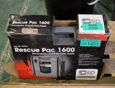 SIP Rescue pac 1600 - rechargable V DC Power supply