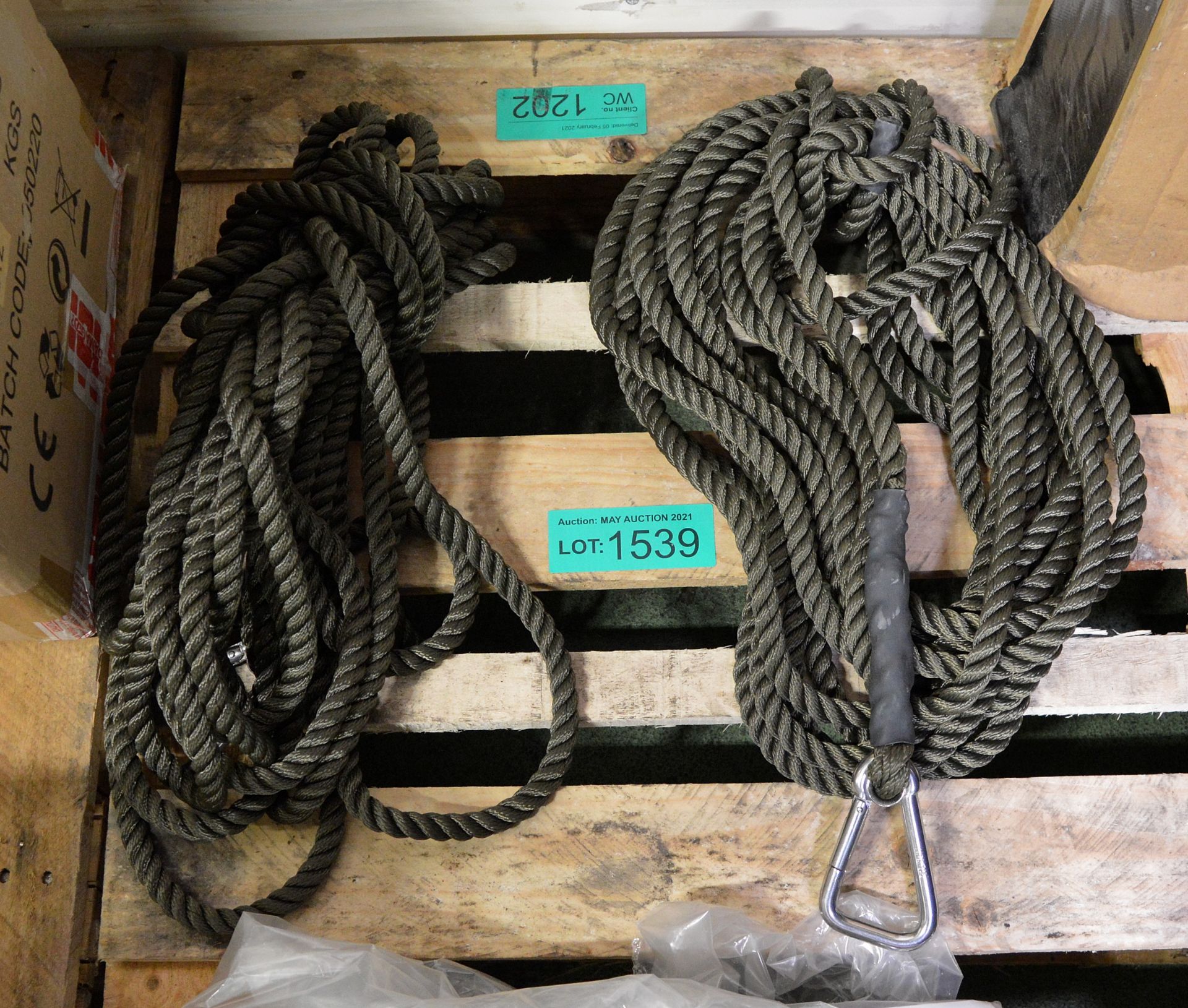 2x Rope lengths - unknown length - Image 2 of 2