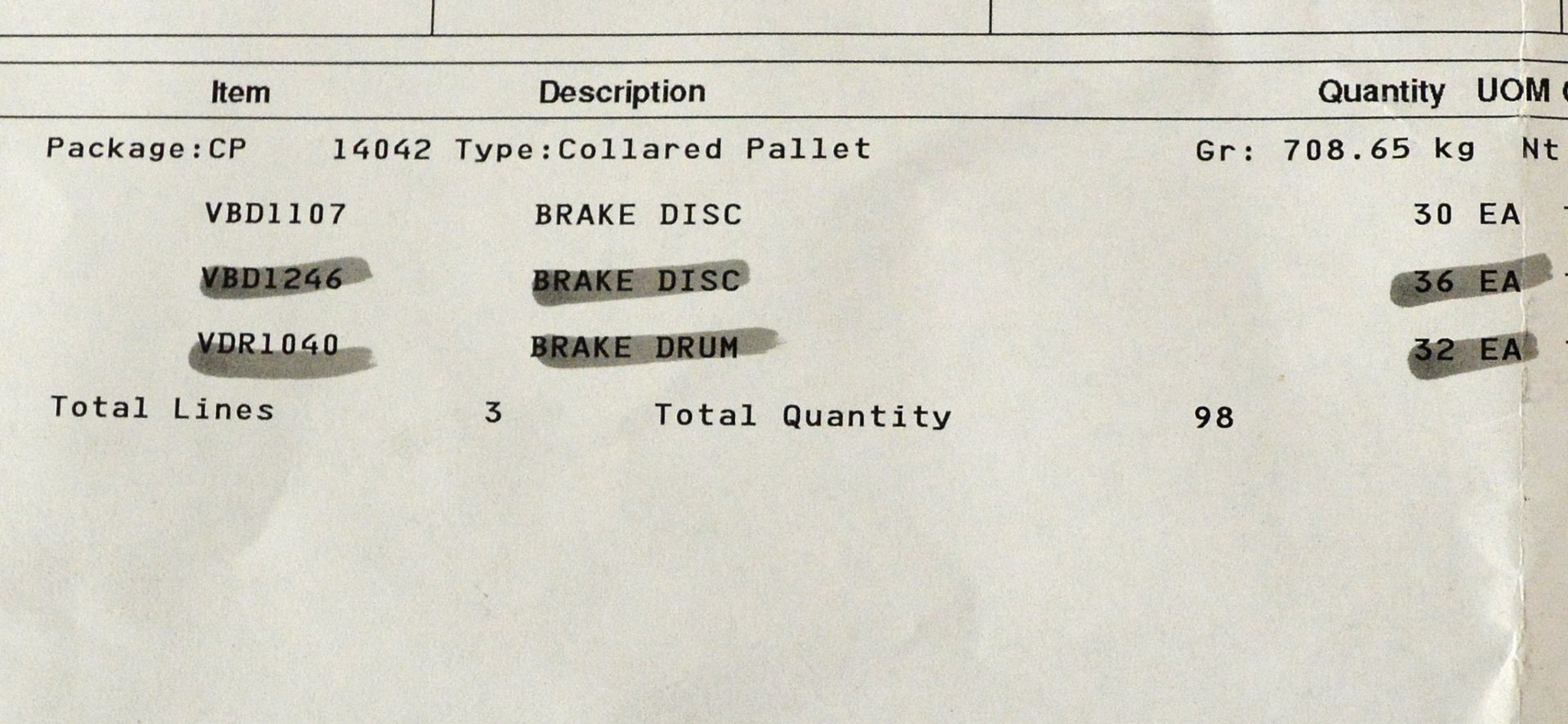 Vehicle parts - Multipart VBD1107 brake discs - see picture for itinerary for model number - Image 4 of 4