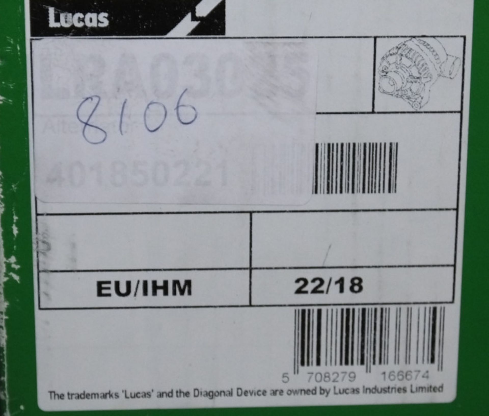 4x Alternators - Bosch, Lucas, CA Autocharge, Delphi - Please see pictures for model numbe - Image 4 of 5