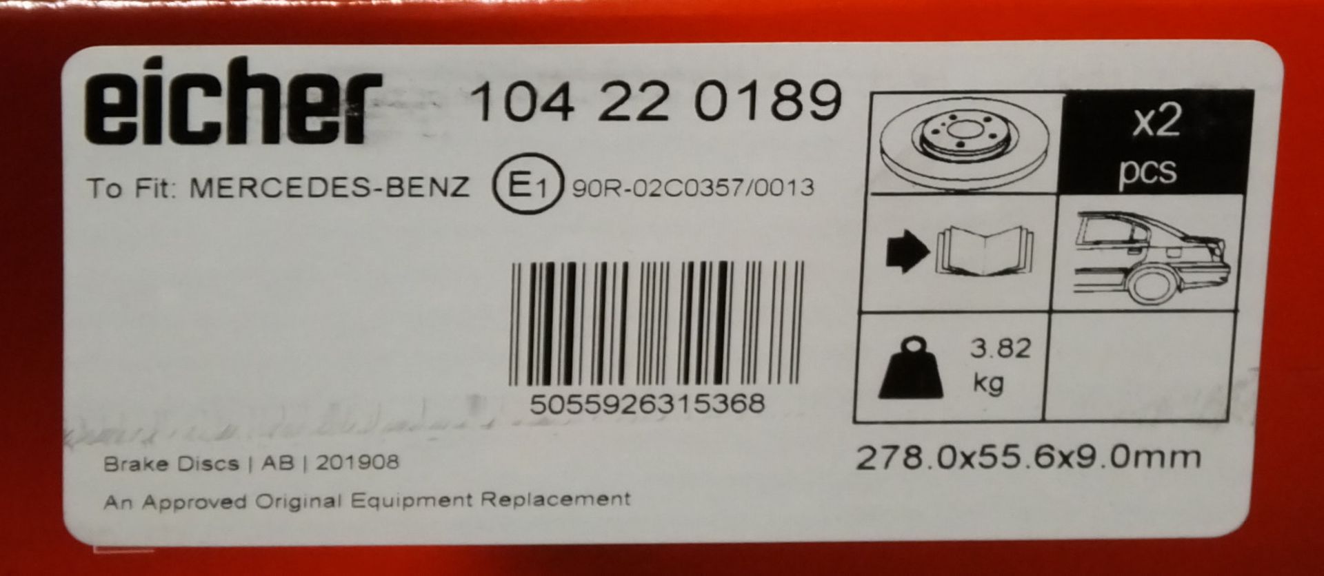 2x Eicher Brake Disc Sets - Please see pictures for model numbers - Image 3 of 3